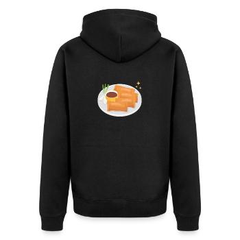 Lumpia Loempia Spring Roll Gift - Unisex Premium Organic Zip Hoodie - black - Back - Nico (187cm)