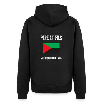 père et fils papa martiniquais martinique - Veste à capuche bio Premium Unisexe - noir - Dos - Nico (187cm)