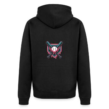 Baseball Eis Baseballschläger - Unisex Premium Bio Zip Hoodie - Schwarz - Hinten - Nico (187cm)