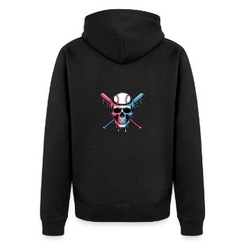 Baseball Skull Batte de Baseball - Veste à capuche bio Premium Unisexe - noir - Dos - Nico (187cm)