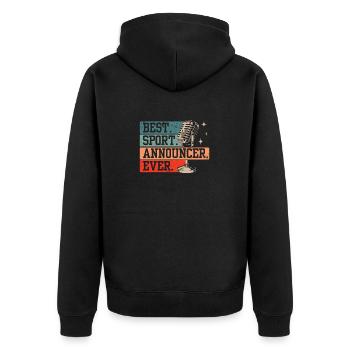 Annonceur sportif drôle - Veste à capuche bio Premium Unisexe - noir - Dos - Nico (187cm)