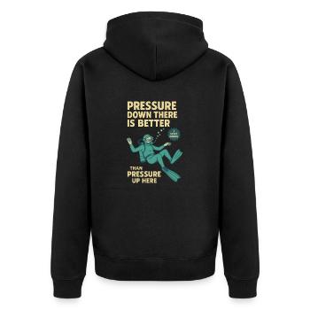 La pression vers le bas est meilleure conception du plongeur - Veste à capuche bio Premium Unisexe - noir - Dos - Nico (187cm)