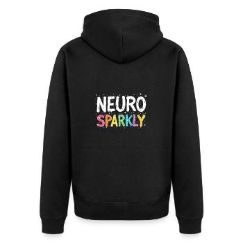 Neuro Sparkly Rainbow Colors Variety and - Unisex Premium Organic Zip Hoodie - black - Back - Nico (187cm)