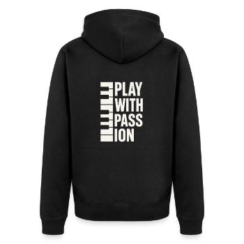 Classical Pianist Piano Life Music Recital - Unisex Premium Organic Zip Hoodie - black - Back - Nico (187cm)