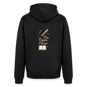 Tenue d’un journal Esthétique Planificateur créatif Écriture de vie - Veste à capuche bio Premium Unisexe - noir - Dos - Nico (187cm)