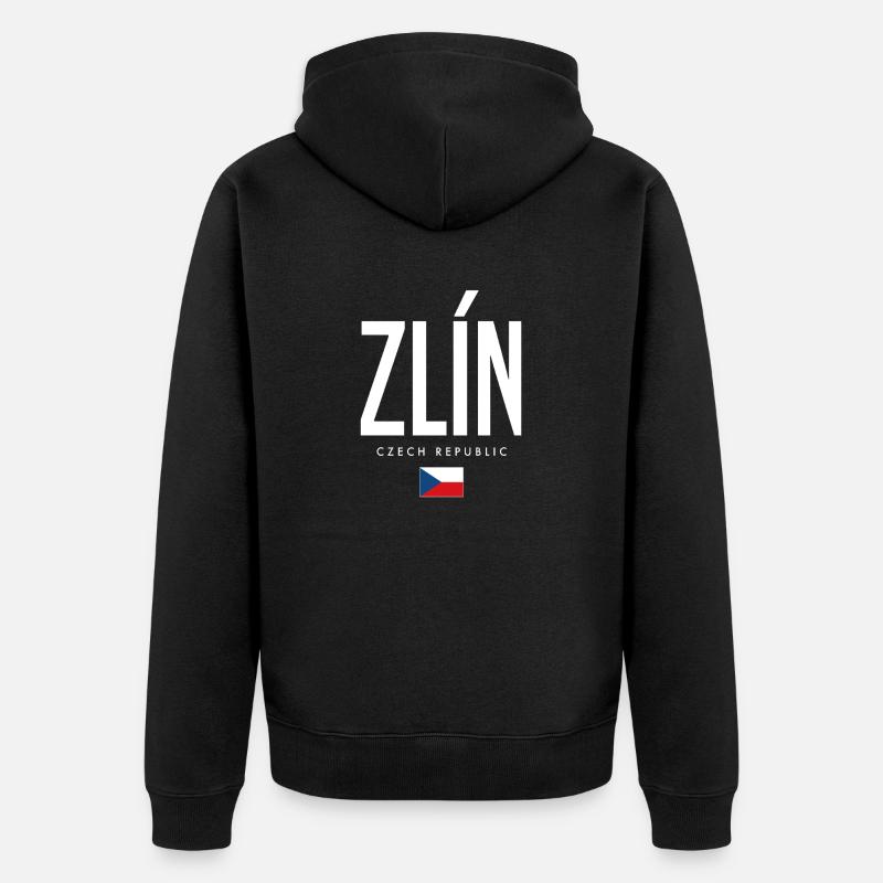 Zlin Tschechien - Unisex Premium Bio Zip Hoodie - Schwarz