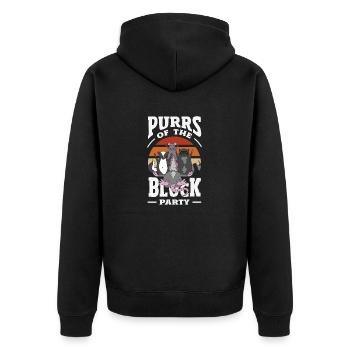 Unterstützen Sie Lokale Straßenkatzen - Unisex Premium Bio Zip Hoodie - Schwarz - Hinten - Nico (187cm)