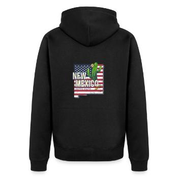 Nouveau-Mexique États-Unis Rétro USA Souvenir - Veste à capuche bio Premium Unisexe - noir - Dos - Nico (187cm)