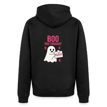 Anti -halloween sarcastic creepy - Unisex Premium Organic Zip Hoodie - black - Back - Nico (187cm)