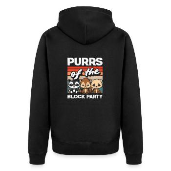 Unterstützen Sie Lokale Straßenkatzen - Unisex Premium Bio Zip Hoodie - Schwarz - Hinten - Nico (187cm)