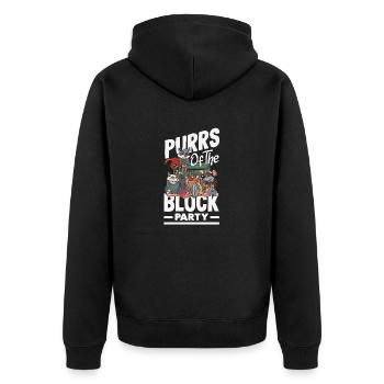 Unterstützen Sie Lokale Straßenkatzen - Unisex Premium Bio Zip Hoodie - Schwarz - Hinten - Nico (187cm)