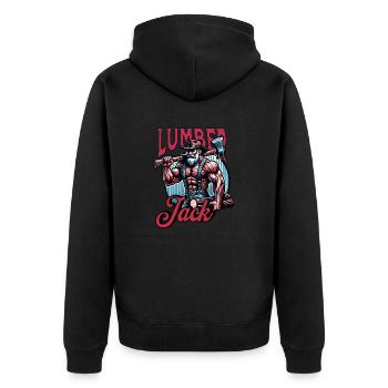 Lumberjack with Axe - Lumberjack - Unisex Premium Organic Zip Hoodie - black - Back - Nico (187cm)