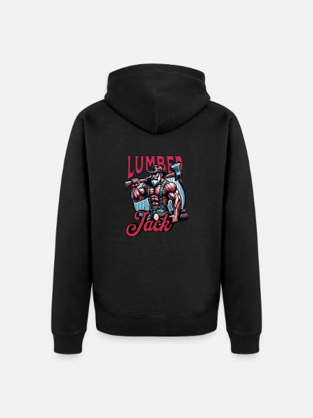 Lumberjack with Axe - Lumberjack - Unisex Premium Organic Zip Hoodie - black