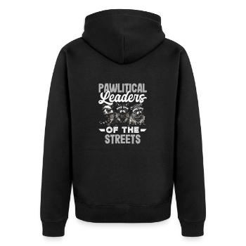 Unterstützen Sie Lokale Straßenkatzen - Unisex Premium Bio Zip Hoodie - Schwarz - Hinten - Nico (187cm)