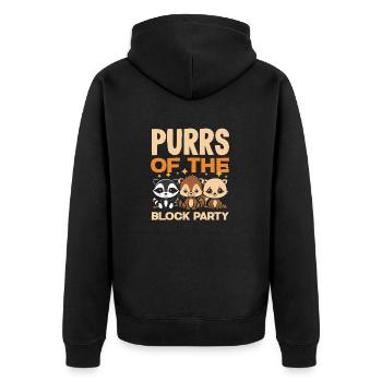 Unterstützen Sie Lokale Straßenkatzen - Unisex Premium Bio Zip Hoodie - Schwarz - Hinten - Nico (187cm)