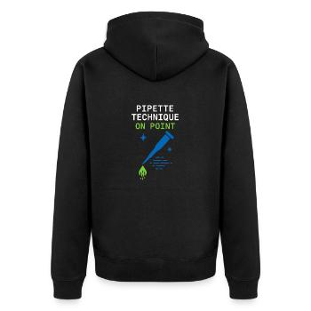 Clinical Lab Tech Diagnostic Science Data Nerd - Unisex Premium Organic Zip Hoodie - black - Back - Nico (187cm)