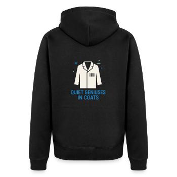 Clinical Lab Tech Diagnostic Science Data Nerd - Unisex Premium Organic Zip Hoodie - black - Back - Nico (187cm)