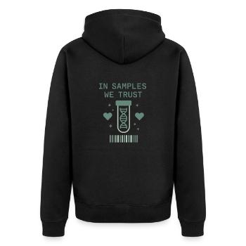 Clinical Lab Tech Diagnostic Science Data Nerd - Unisex Premium Organic Zip Hoodie - black - Back - Nico (187cm)