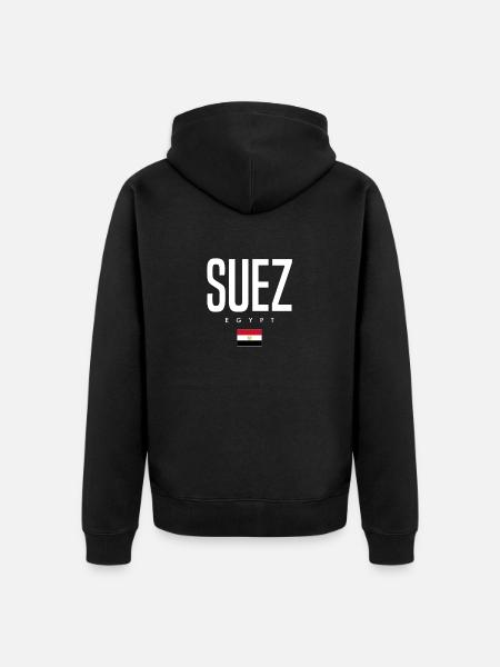 Suez Egypt - Unisex Premium Organic Zip Hoodie - black