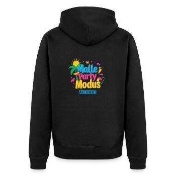 Malle Party Modus Aktiviert Mallorca Gruppen Shirt - Unisex Premium Bio Zip Hoodie - Schwarz - Hinten - Nico (187cm)