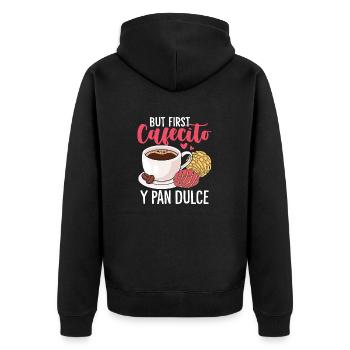 Mais d’abord Cafecito Y Pan Dulce Mexicain Sweet Bun - Veste à capuche bio Premium Unisexe - noir - Dos - Nico (187cm)