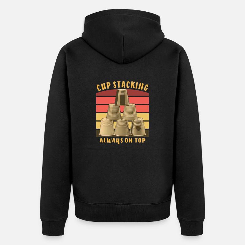 CUP STACKING ALWAYS ON TOP - Unisex Premium Bio Zip Hoodie - Schwarz