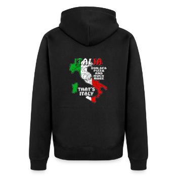 ITALIA THAT'S ITALY - Unisex Premium Bio Zip Hoodie - Schwarz - Hinten - Nico (187cm)