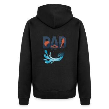 T-shirt de pêche Dad Life parfait pour les papas pêcheurs - Veste à capuche bio Premium Unisexe - noir - Dos - Nico (187cm)