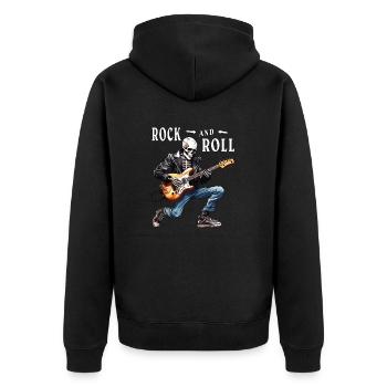 MUSICIAN GUITAR ROCK AND ROLL - Unisex Premium Organic Zip Hoodie - black - Back - Nico (187cm)