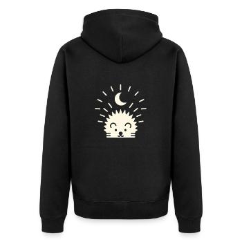 Hérisson au clair de lune - Veste à capuche bio Premium Unisexe - noir - Dos - Nico (187cm)