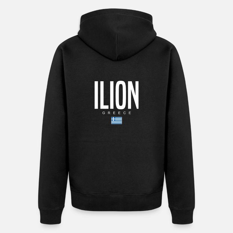Ilion, Grèce - Veste à capuche bio Premium Unisexe - noir