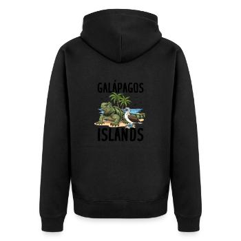 Galapagos Islands - Unisex Premium Organic Zip Hoodie - black - Back - Nico (187cm)