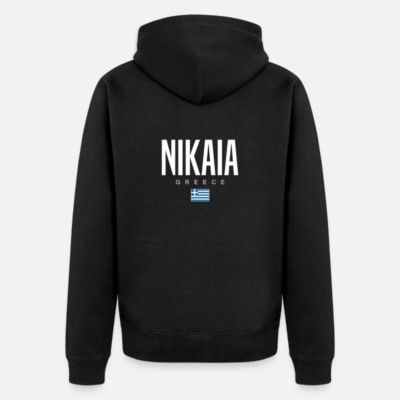 Nikaia, Grèce - Veste à capuche bio Premium Unisexe - noir