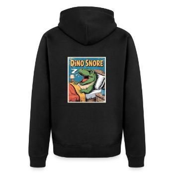 Tyrannosaurus Rex Dinosaur Dino Snore - Unisex Premium Organic Zip Hoodie - black - Back - Nico (187cm)