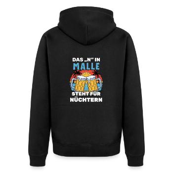 Mallorca Party Urlaub - Sauftour nach Malle - Unisex Premium Bio Zip Hoodie - Schwarz - Hinten - Nico (187cm)