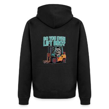 Forklift Do You Even Lift Bro - Unisex Premium Organic Zip Hoodie - black - Back - Nico (187cm)