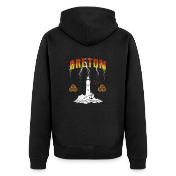 BRETON - PHARE DE BRETAGNE - ECLAIRS - Veste à capuche bio Premium Unisexe - noir - Dos - Nico (187cm)