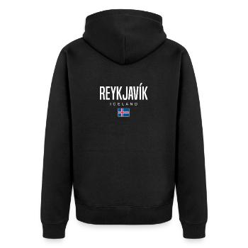 Île de Reykjavík - Veste à capuche bio Premium Unisexe - noir - Dos - Nico (187cm)