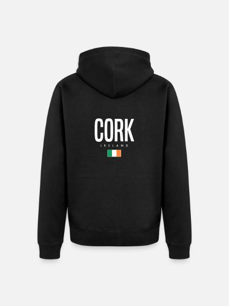 Cork Ireland - Unisex Premium Organic Zip Hoodie - black