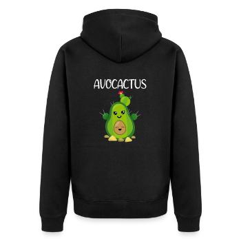 Avocado Cactus Avocactus Gift Cute Funny - Unisex Premium Organic Zip Hoodie - black - Back - Nico (187cm)
