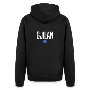 Gjilan, Kosovo - Veste à capuche bio Premium Unisexe - noir - Dos - Nico (187cm)