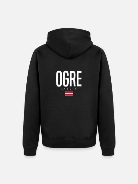 Ogre, Latvia - Unisex Premium Organic Zip Hoodie - black