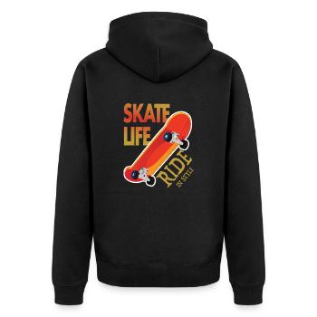 Skateboard Passion - Planche de Skate sports - Veste à capuche bio Premium Unisexe - noir - Dos - Nico (187cm)