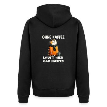 Drôle de chat avec dire du matin - Veste à capuche bio Premium Unisexe - noir - Dos - Nico (187cm)
