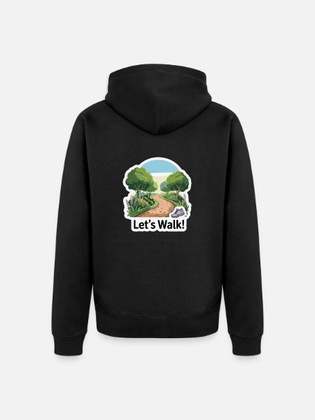 GREEN WALK - Unisex Premium Organic Zip Hoodie - black