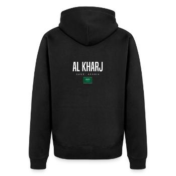 Al Kharj Saudi Arabia - Unisex Premium Organic Zip Hoodie - black - Back - Nico (187cm)