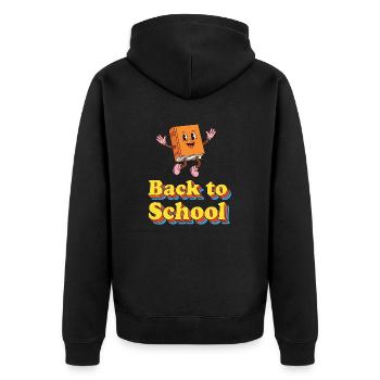 Retour à l’école - Veste à capuche bio Premium Unisexe - noir - Dos - Nico (187cm)