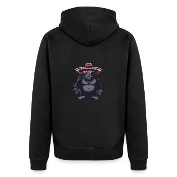 Gorille Bande Dessinée Drôle Sombrero - Veste à capuche bio Premium Unisexe - noir - Dos - Nico (187cm)