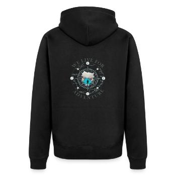 Compass Adventure Silhouette Design Compass - Unisex Premium Organic Zip Hoodie - black - Back - Nico (187cm)
