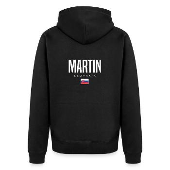 Martin Slovakia - Unisex Premium Organic Zip Hoodie - black - Back - Nico (187cm)
